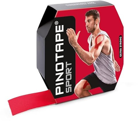 Pinotape Sport Rot - 5 cm x 31m - wasserfestes Kinesiotape - extra starker Halt - latexfrei - sehr gute Hautverträglichkeit - Profilänge