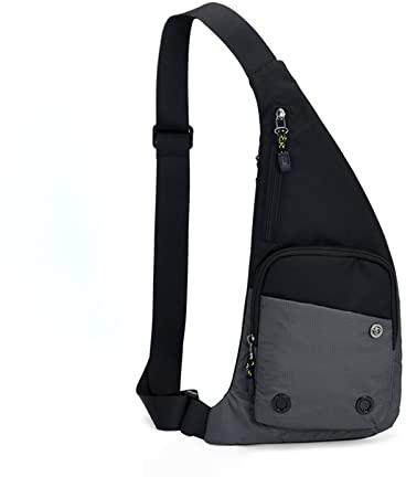 FANDARE AK-ADR003 Ultralätta slingväskor utomhus vandring dagväskor bröst axelväska män crossbody-väskor kvinnor midjeväska skydd pack ryggsäck för resor vandring cykel sport gym dagväskor små dagväskor,, Mörkgrått