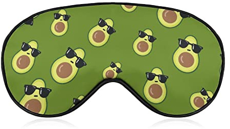 Avocado mit dunkler Brille, Schlafaugenmaske, Augenschutz mit verstellbarem Riemen, Augenbinde für Flugzeugreisen