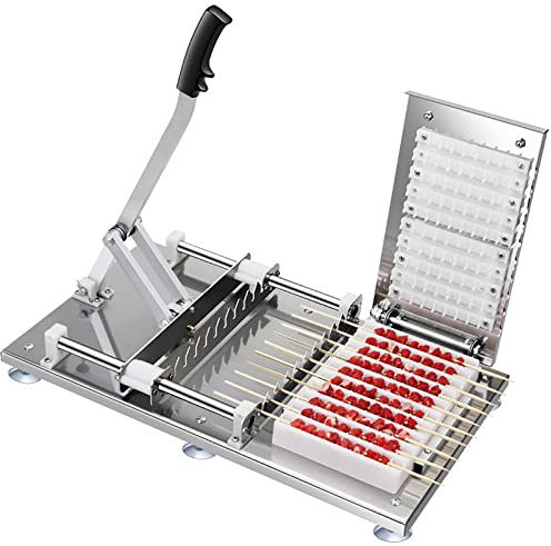 Macchina Automatica per Spiedini di Carne, Manufatto per Spiedini per Barbecue, Spiedo di Carne Veloce E Portatile in Acciaio Inossidabile, Macchina per Spiedini per Barbecue A 10 Fori, Accessori