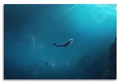 ECHUN Poster mit Meereslebewesen, einsamer Wal, dekorative Leinwand, Wand- und Kunstbild, Gemälde, 50 x 75 cm