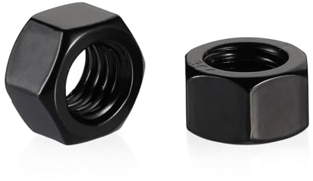 Mellewell 3/8-16 Hex Nuts, Stainless Steel 304 Hex Nut, Black Oxide Finish, 25 PCS