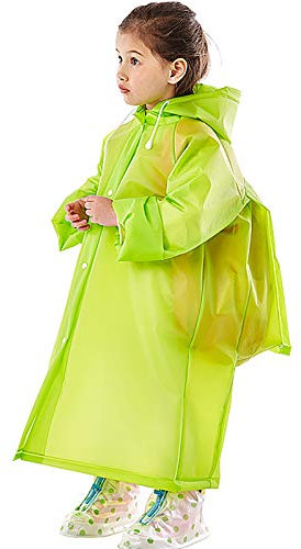 Winddicht mit Schulranzen und Regenmantel für Mädchen und Jungen, wasserdichter Kinderregenschirm Stockregenschirme (Green #3, XL)