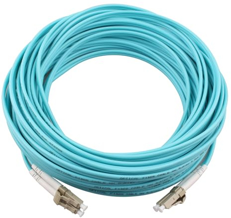 Jopto - Câble/Rallonge Fibre Optique - LC/UPC à LC/UPC OM4 Multimode Duplex 50/125 μm Jarretière Optique LSZH - Blindage et Connecteur Renforcée - Perte Très Fiable (20M)
