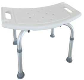 Duschhocker – Höhenverstellbar (38,5–49 cm) & rutschfest – Badhocker bis 120 kg belastbar – Werkzeuglose Montage – Duschstuhl mit Duschkopfhalterung & Hygiene-Sitzfläche, Weiß