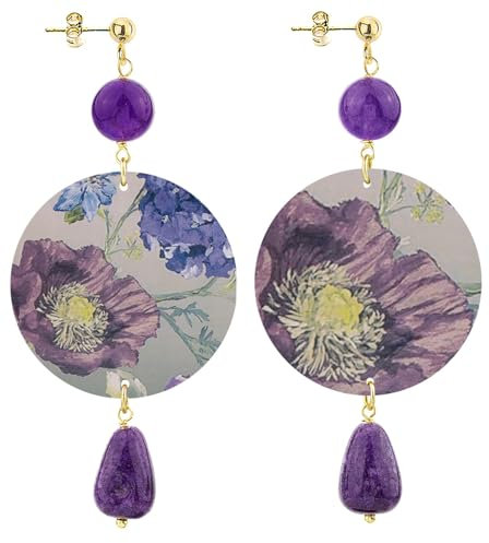 Lebole Gioielli Orecchini The Circle da Donna Fiori Viola Classico Viola