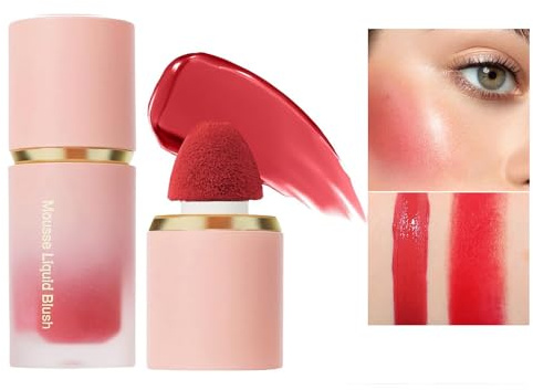 Fard Crema per Guance, Texture Morbida e Leggera, Finitura Naturale e Lucentezza Brillante (#6, medio)