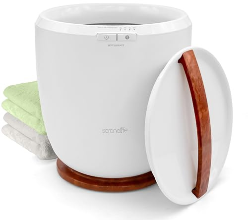 SereneLife Scaldasalviette Elettrico Bagno a Secchiello da Banco con Profumazione Personalizzata, Autospegnimento, 12 L, 500 W, Scaldasalviette per Asciugamano, Coperta, Accappatoio