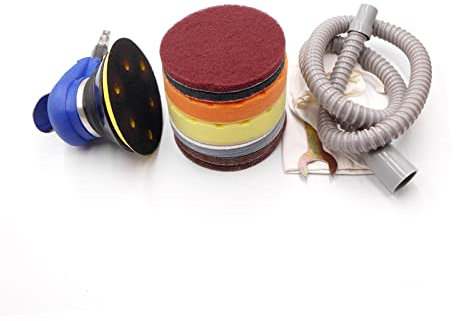 Pulidora de búfer de velocidad variable Lijadora de palma neumática, máquina pulidora, lijadora Orbital de 5 pulgadas, lijadora de aire for suelo, muebles de madera, herramienta de pulido de coche par