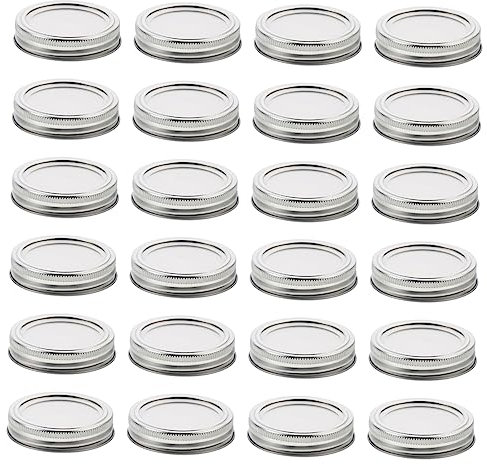 FUNOMOCYA 50sets Mason Jar Lid Cover of Tinplate Split-type Lids Airtight Seal for Storage Dishwasher Safe
