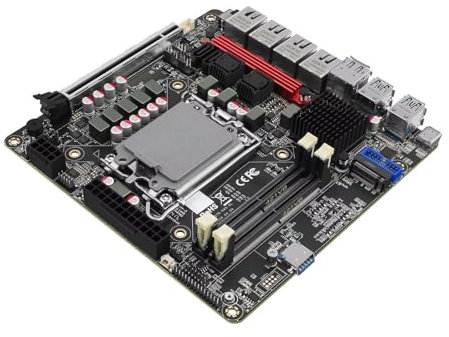 Glovary Q670 6 Bay NAS Mainboard LGA1700(Support 12th/13th/14th Gen CPU), 4 x i226V 2.5GbE LAN Mini ITX Motherboard, Barebone, 2 xDDR5, PCIe5.0 x16 Slot, Support 6 xSATA3.0, TypeC 20Gbps, SPK/MIC