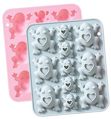 OKUMEYR 2stücke Silikonform Frosch Für Schokolade Und Backform Tiermotiv Vielseitige Süßigkeitenform Aus Silikon Für Diy Desserts