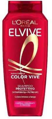 L'Oréal Paris Elvive Shampoo Sublimante, Per Tutti i Capelli Colorati o Con Meches, Colore Protetto per 40 Lavaggi e Luminosità Estrema, Con Pura Vitamina C e Filtro UV, Color Vive, 700 ml