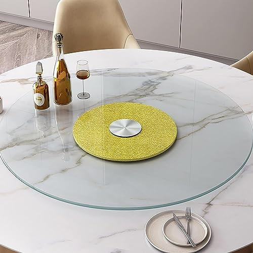 DONGGANSHI Chinesischer Drehteller aus gehärtetem Glas, rund, transparent, Esstischtablett, großer Essteller für den Tisch, Robustes drehbares Esstisch-Esstellertablett für den runden Esstisc