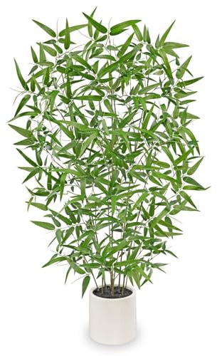 GnFlus 4ft Artificial Plant Bamboo Tree Tall Fake Silk Tree Plant Large Faux Bamboo Plant in Pot for Indoor and Outdoor Home Decoration