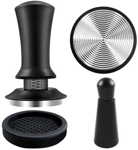 Joselin Juego de Compactador de Café de 51 Mm,Juego de Compactador de Café Expreso,Juego de con Compactador de Café con Base de Acero Inoxidable 304,para MáQuina de Café Expreso