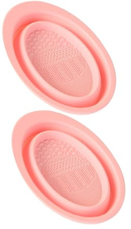 VALICLUD 2pcs Brush Cleaning Pad Foldable Makeup Brush Washer for Efficient Rinsing of Sponges Eggs and Practical Makeup Tool Cleaner