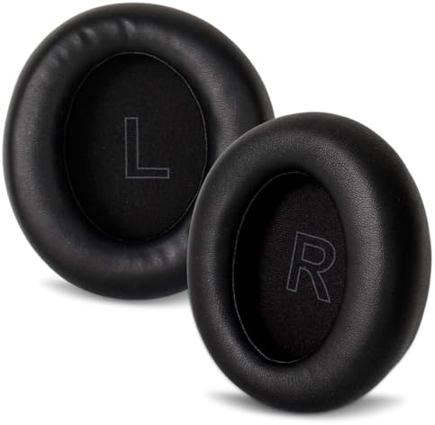 Premium Ersatz Ohrpolster für Soundcore Life Q30/Q35, Weiche Protein-Leder Ohrkissen mit Memory-Schaum, Noise Cancelling Kopfhörer Zubehör (Schwarz)