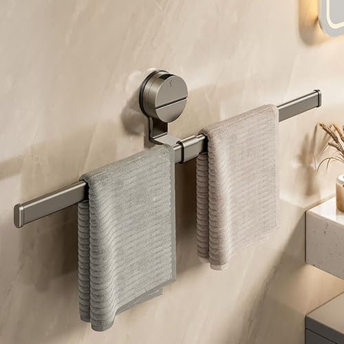 Toallero de pared con ventosa, soporte para toallas de mano, barra de toalla individual de aluminio para baño, cocina, hogar