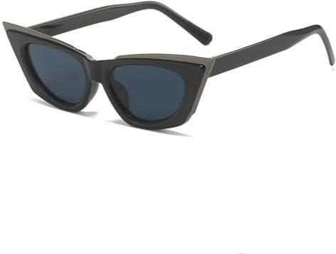 ETETGVG Cat Eye Sunglasses for Women Men Retro Luxury Hip Hop Trend Outdoors Travel Party Uv400(Black Gray)