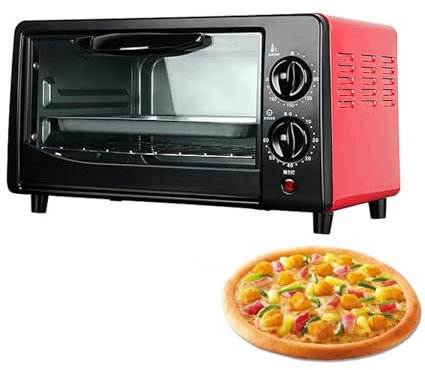 MJMLUCK Horno de Pizza Profesional, 12 L de Capacidad, eléctrico de 220 V, Temperatura Ajustable de 0 a 230 °C, Acero Inoxidable, para Uso en Interiores, de sobremesa, en restaurantes y en el hogar