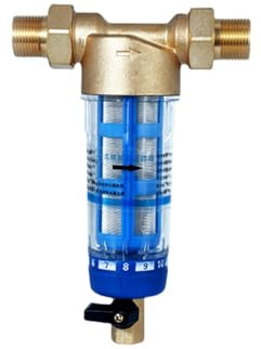 Front Purifier Whole House Spin Down Sediment Water Filter Central Backwash Remove Rust Stainless Steel Mesh with High Filtration Rate(DN20 with Piezometer)