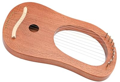 MUELODSIC Arpa De Lira De Madera Tallada De 10 Cuerdas, Instrumento Musical Portátil Cuerdas Redondeadas y Acabado Seguro, Adecuado Para Suministros De Música y Interpretación En Banda y Orquesta
