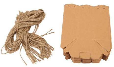 OKOVO Box di carta Kraft Lantern Kraft Box di carta esagonale con spago per nozze Baby Shower Decoration 50pcs