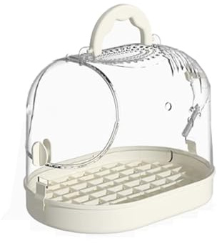 Bequem Vogelkäfig Papageienkäfig Mitnehmkäfig Home High-End Tragbarer transparenter Beobachtungskäfig for besondere Ausflüge Praktisch(Weiß)