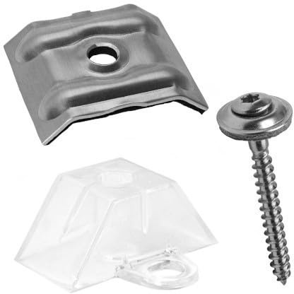 25 Abstandhalter Sinus 76/18 + Kalotten blank + Spenglerschrauben 4,5x55mm | Schrauben in Edelstahl V2A A2 mit 15mm EPDM Dichtscheibe; Lichtplatten; Wellplatten; Wellbleche