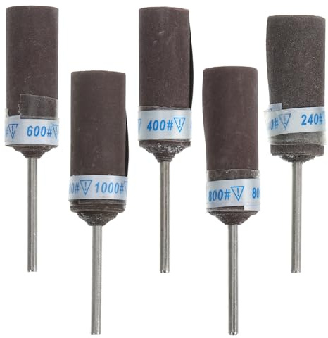 VICASKY 5pcs Manchons Abrasifs pour Ponceuse à Tambour 2,35mm en Papier de Verre et Acier Grain 240 à 1000 pour Ponçage Compact de Divers Matériaux et Plastiques