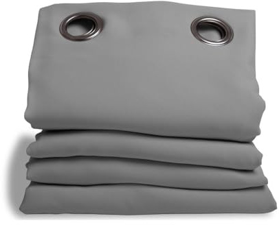 Moondream Tenda Anti-Rumore, Isolamento 3 in 1 Acustico/Termico/Oscurante, Tecnologia Brevettata, Grigio - Stratus, 145 x 260 (LxH) cm, Occhiello (1 Tenda)