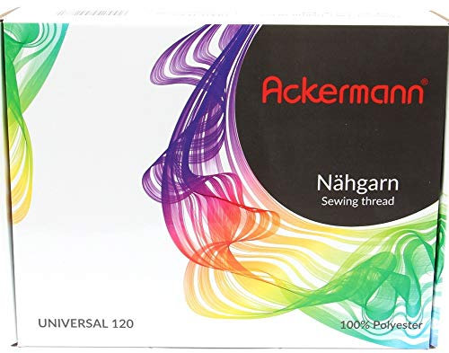 Ackermann Universal Nähgarn Stärke 120, 20x Konen 1.000m in handlicher Box