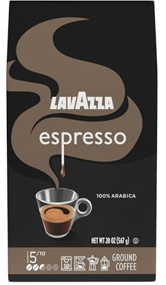 Lavazza Espresso Ground Coffee, Medium Roast, 100% Arabica, 20 oz Bag (Pack of 1)