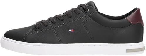 Tommy Hilfiger Essential Leather Detail Vulc Fm0fm04047, vulkaniserad sneaker för män, svart, 44 EU