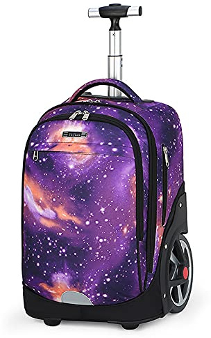 ANSIEDIO Schulrucksack mit Rädern, Schulrucksack für Kinder, mit großem Fassungsvermögen, Kinderkoffer, Trolleybox