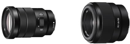 Sony E PZ 18-105 mm f/4.0 G | APS-C, Power Zoom Lens (SEL18105G) & SEL50F18F E Mount Full Frame 50 mm F1.8 Prime Lens