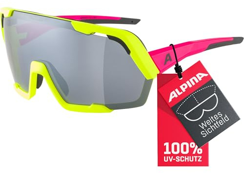 ALPINA ROCKET BOLD - Wasserabweisende und Beschlagfreie Sport- & Fahrradbrille Mit 100% UV-Schutz Für Erwachsene