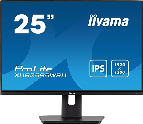 iiyama ProLite XUB2595WSU-B5 63,36 cm 25 tum IPS LED-skärm 16:10 VGA HDMI DP USB2.0 slim-line höjdjustering pivot svart