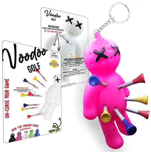 Voodoo Golf Ball Tee Holder | Novelty Keychain Accessory for Bag | Gifts for Men | Fits 3 1/4, 2 3/4, 1 1/2 Tees