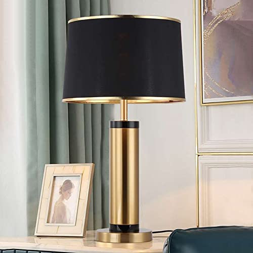 Mengjay Tischlampe Modernes Metall, Schlafzimmer Nachttischlampe, Weißen oder Schwarzen SchirmTischlampe，Sie eignet sich sehr gut als Leselampe im Schlafzimmer, Wohnzimmer und Arbeitszimmer