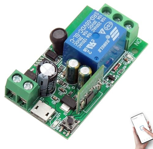 DieseRC 1 Channel WIFI Smart Switch, DC 5V 12V 24V 36V passive output Relay Module Ewelink APP WIFI Control Compatible with Alexa/Google Home, Inching/Self-locking Switch