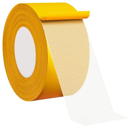Qrity 1 Stück Doppelseitiges Klebeband, 40mm x 20m Starkes Teppichband, Ohne Rückstände, Doppelseitiges Gewebeklebeband für Holz, Glas, Kunststoff