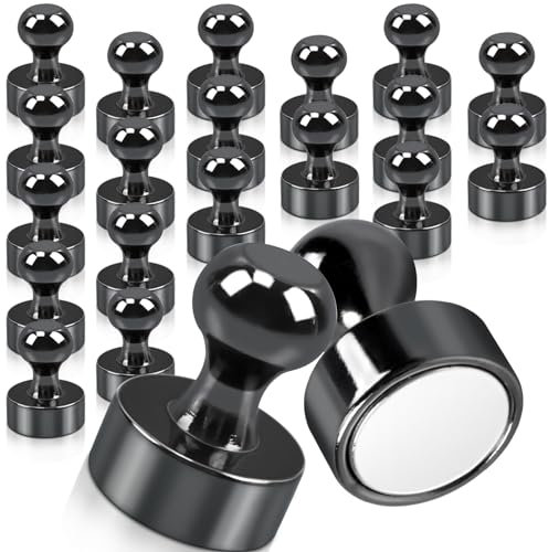 FPMYB 20 Stück Starke Magnete Schwarz 12 X 16mm, Neodym Mini Magnete für Magnettafel, Kühlschrank, Pinnwand, Kegelmagnete, Whiteboard, Büro