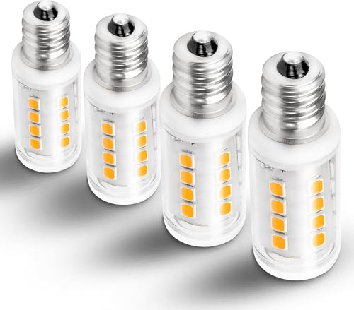 Hylroe E12 LED Candelabra Base Night Light Bulb 1 Watt Equivalent 10W 15W, AC120V 150lm 2700K Warm White C7 E12 Small Bulbs for Salt Lamp Appliance Bulb Decorative String Lights, Non-dimmable, 4 Pack