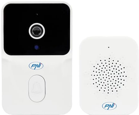 PNI Safe House IDB12 - Campanello video, WiFi, visione notturna, IP54, batteria integrata, controllo con app Tuya