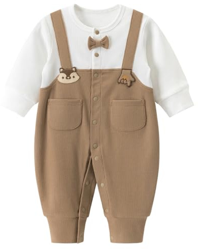 gurcooc Baby Junge Strampler Gentleman Baby Body mit fliege Neugeborenen Spielanzug, 0-18 Monate