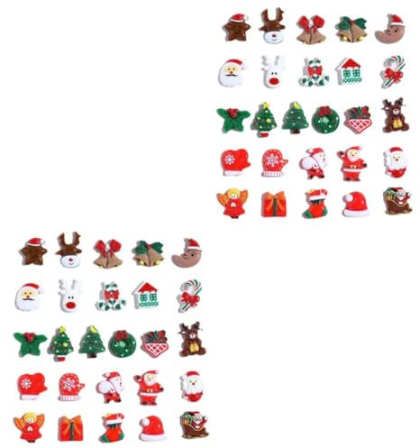 SEWACC 100 STK Harz pflaster Miniaturen zum Basteln weihnachtsthema Charme Weihnachtsschmuck klein weihnachstbaum Christmas Trees weihnachtshandwerk zubehör Bastelzubehör selber Machen