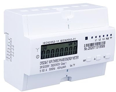 Smart Meter Energy Monitor Tuya 3 Phase Din Rail WIFI Smart Energy Meter Timer Power Consumption Monitor KWh Meter(60A)