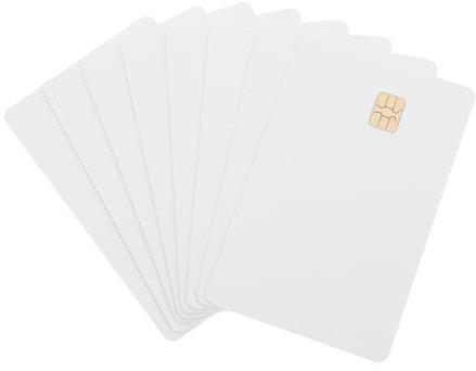 NUOBESTY 8stücke Weiße Blanko-ausweiskarten Mit Kontaktchip Druckfähige Pvc-kunststoffkarten Weiße Plastikkarten Für Sublimation Blanko-visitenkarten Standard-ausweis Karten Zum Bedrucken